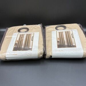 Brand New Envision Studio Tan Grommet Curtain Panels 48 x 63